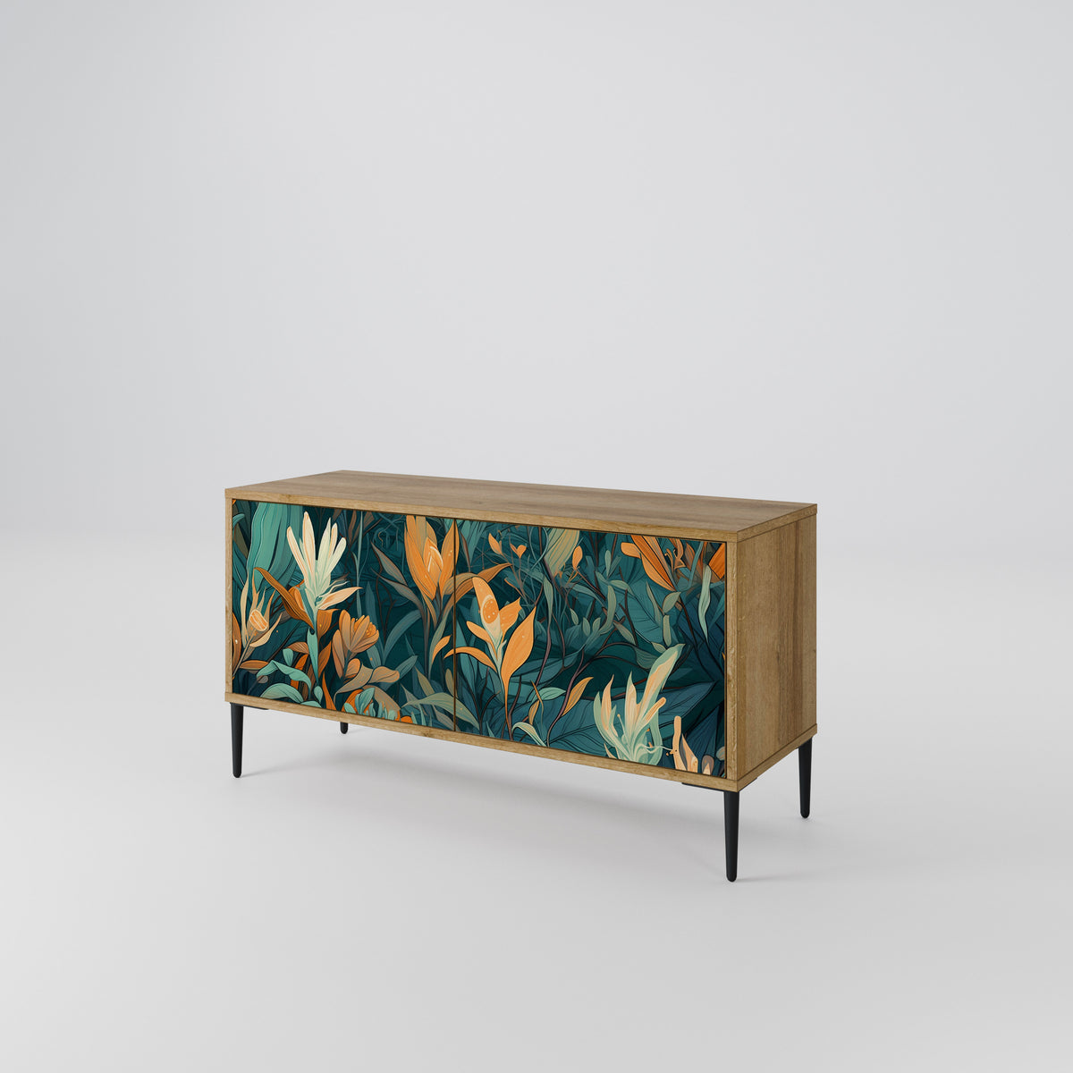 FLORAL SERENITY Kompakt TV-bänk med 2 dörrar