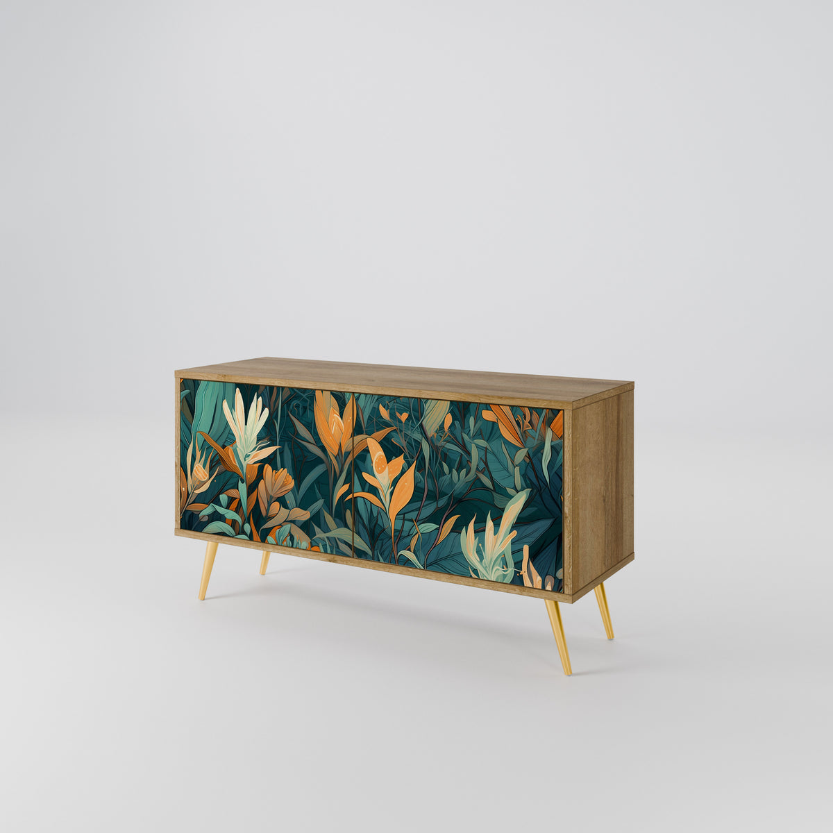 FLORAL SERENITY Kompakt TV-bänk med 2 dörrar