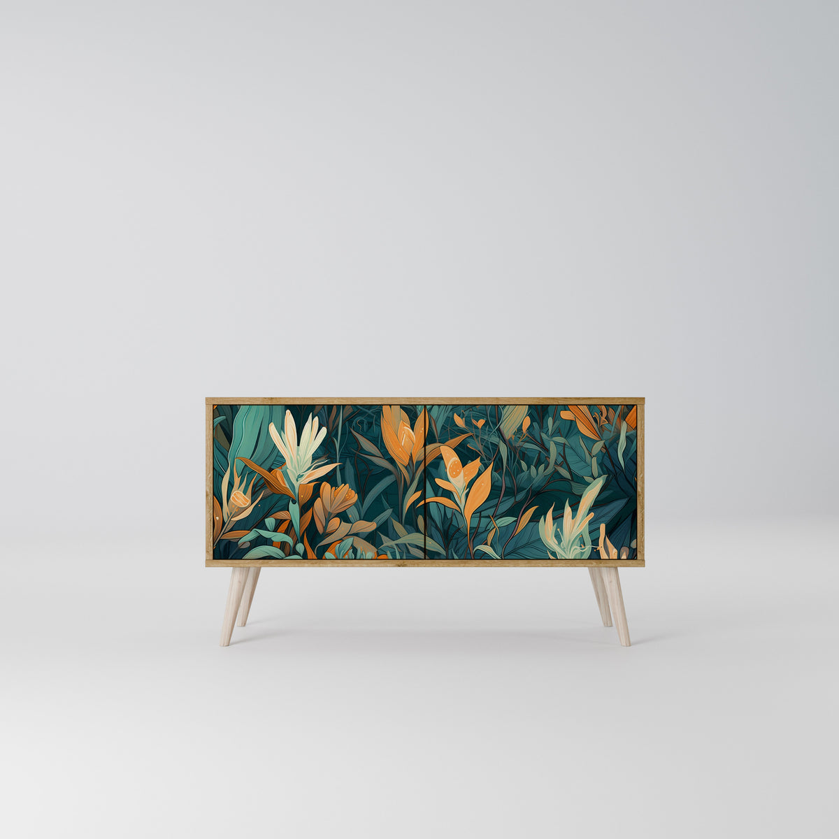 FLORAL SERENITY Kompakt TV-bänk med 2 dörrar