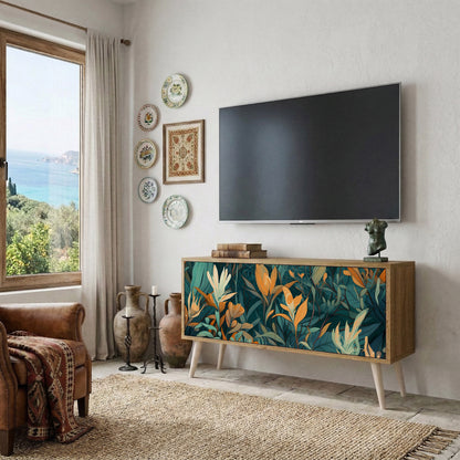 FLORAL SERENITY Kompakt TV-bänk med 2 dörrar