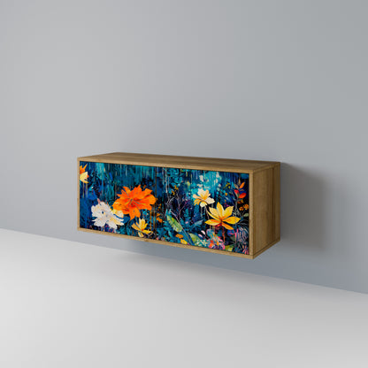 MIDNIGHT BLOSSOM Kompakt TV-bänk med 2 dörrar