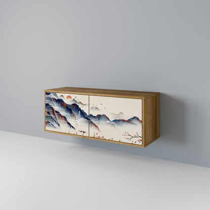 JAPANESE LANDSCAPE Kompakt TV-bänk med 2 dörrar