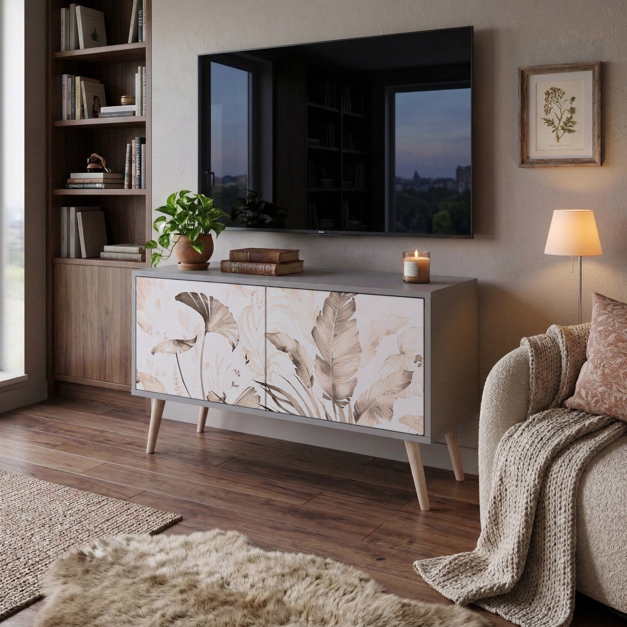 WILD TENDERNESS Kompakt TV-bänk med 2 dörrar