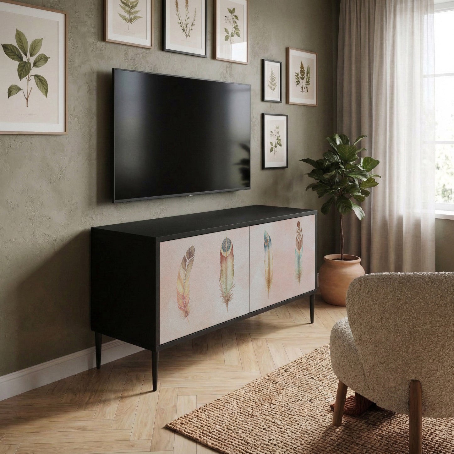 THE DELIQUESCE Kompakt TV-bänk med 2 dörrar