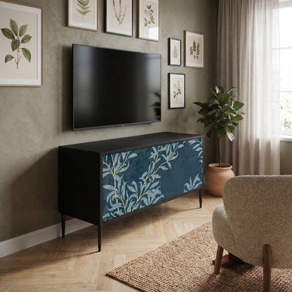 BLUE LEAVES Kompakt TV-bänk med 2 dörrar