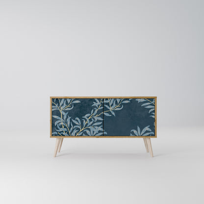 BLUE LEAVES Kompakt TV-bänk med 2 dörrar