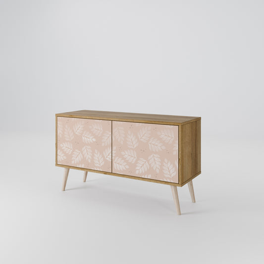 LEAVES ON BEIGE Kompakt TV-bänk med 2 dörrar
