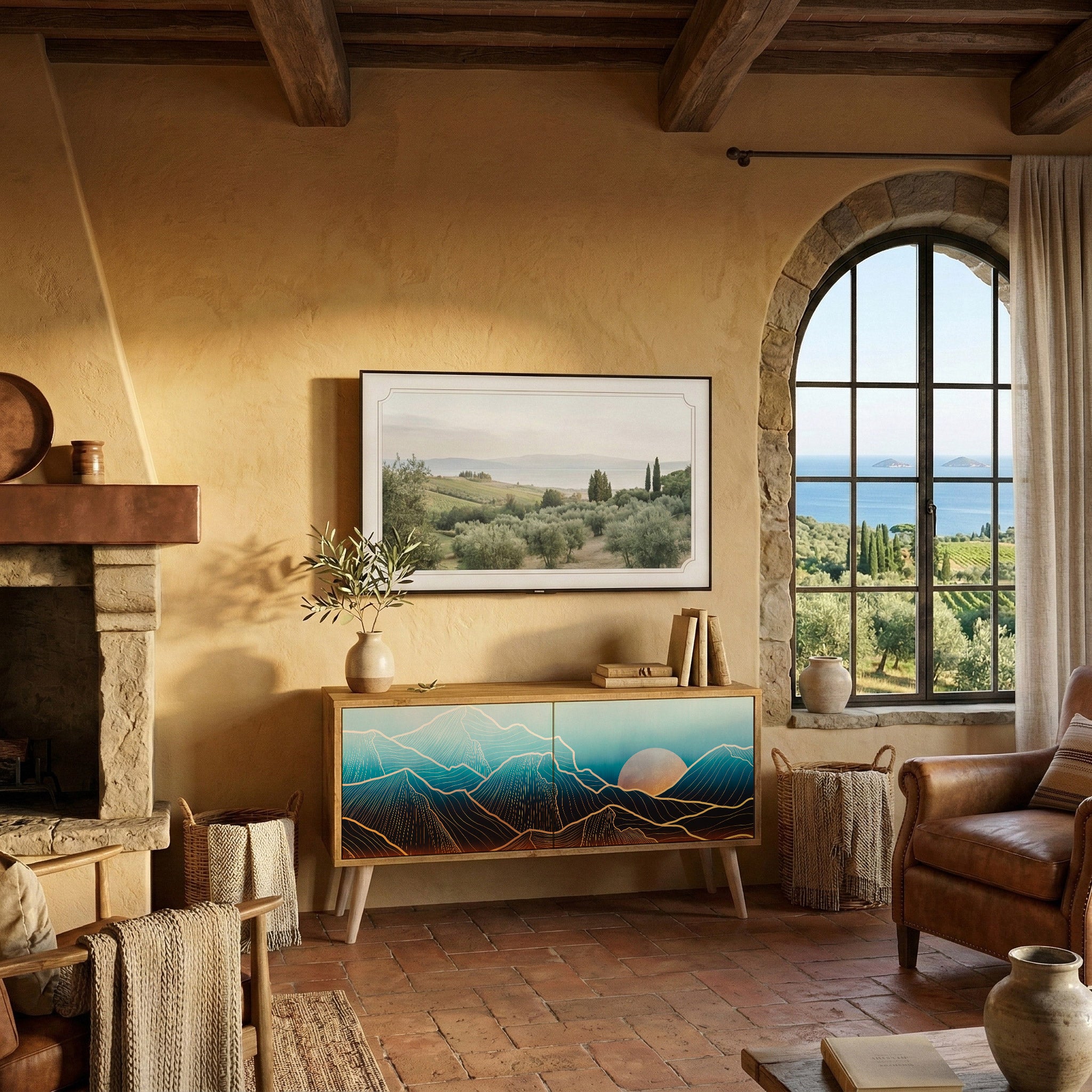 LUNAR SECRETS Kompakt TV-bänk med 2 dörrar