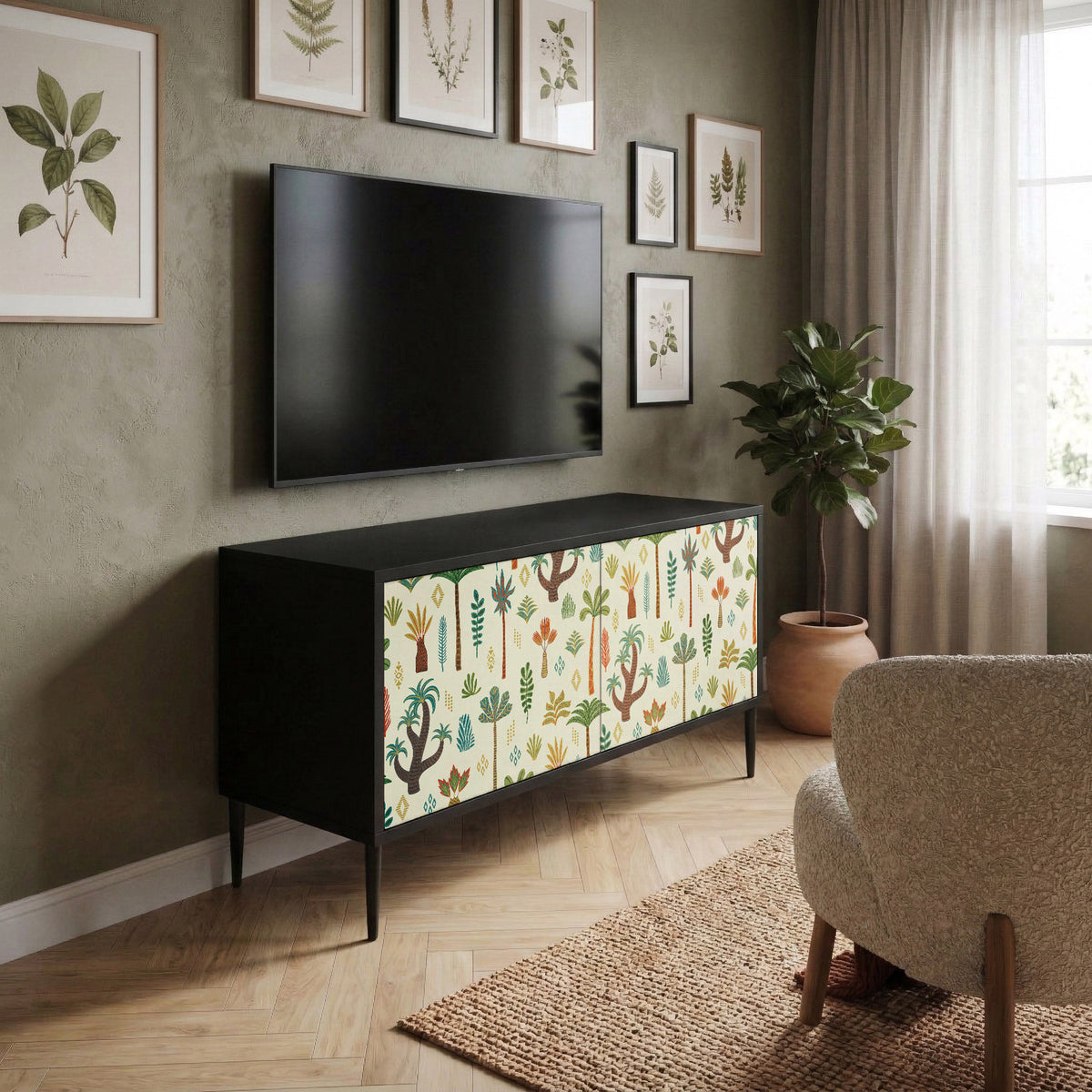 PALM SPRING Kompakt TV-bänk med 2 dörrar