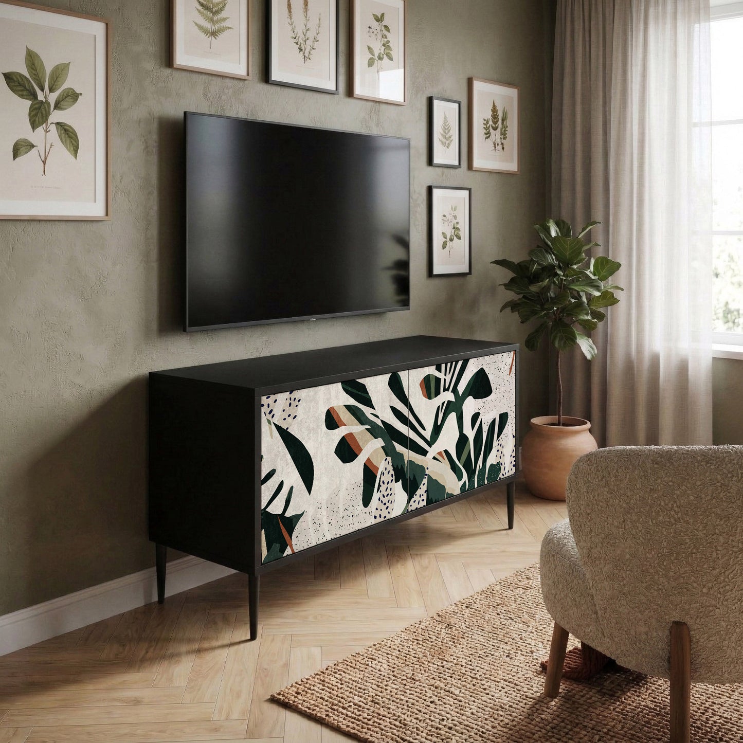 VERDURE FORMATION Kompakt TV-bänk med 2 dörrar