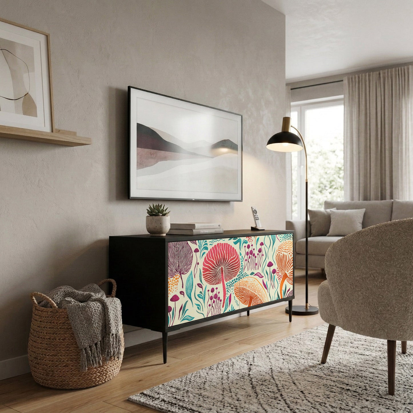 FUNGUS FANTASY Kompakt TV-bänk med 2 dörrar