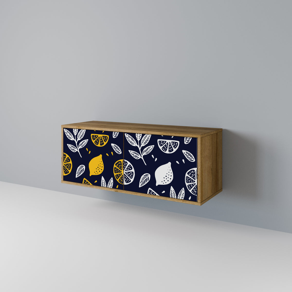 CITRUS BLACK AND WHITE Kompakt TV-bänk med 2 dörrar