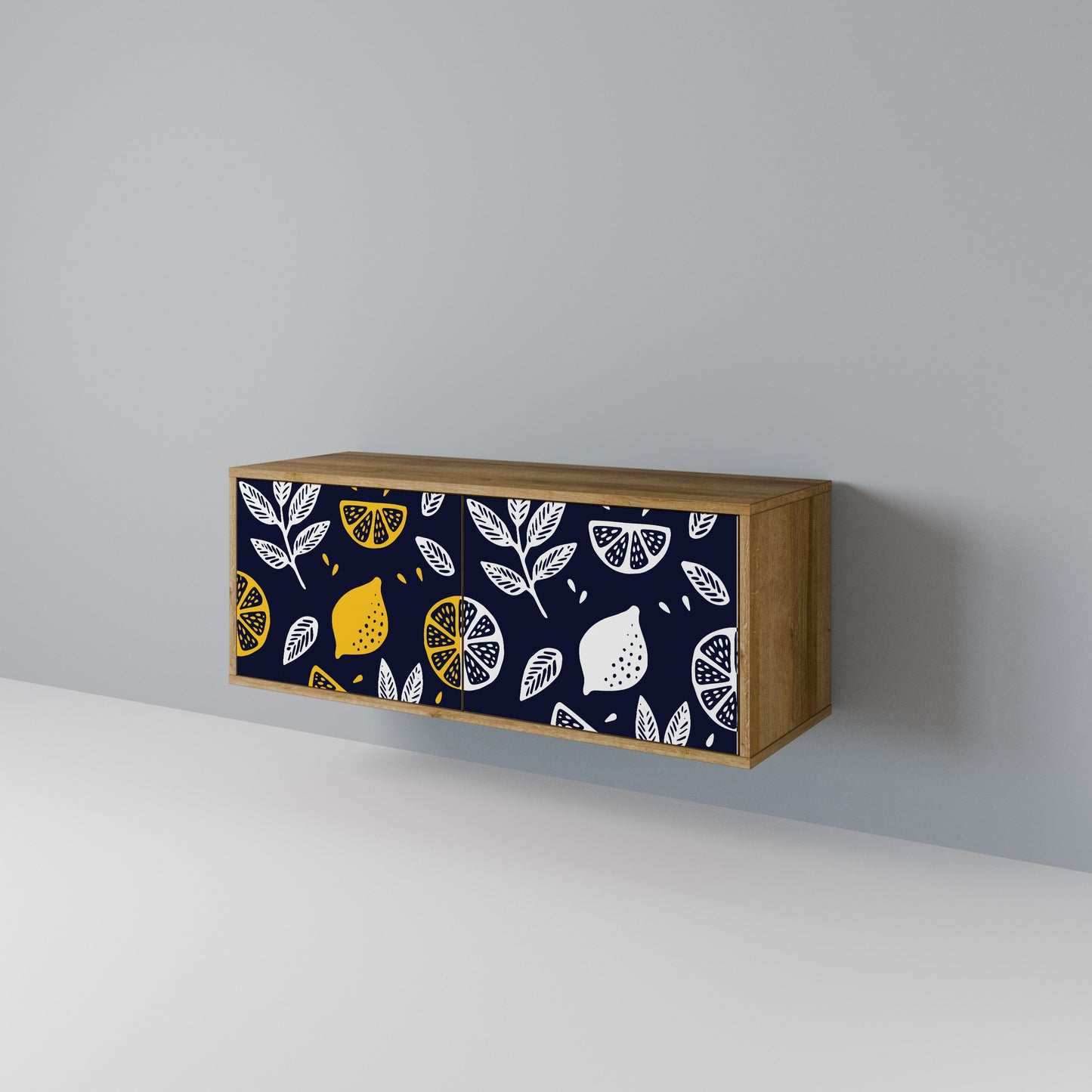 CITRUS BLACK AND WHITE Compact 2-Door TV Cabinet