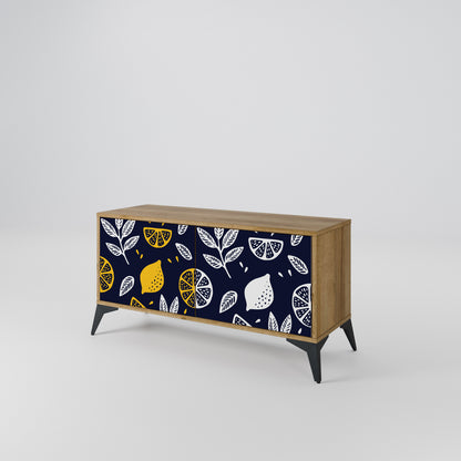 CITRUS BLACK AND WHITE Compact 2-Door TV Cabinet