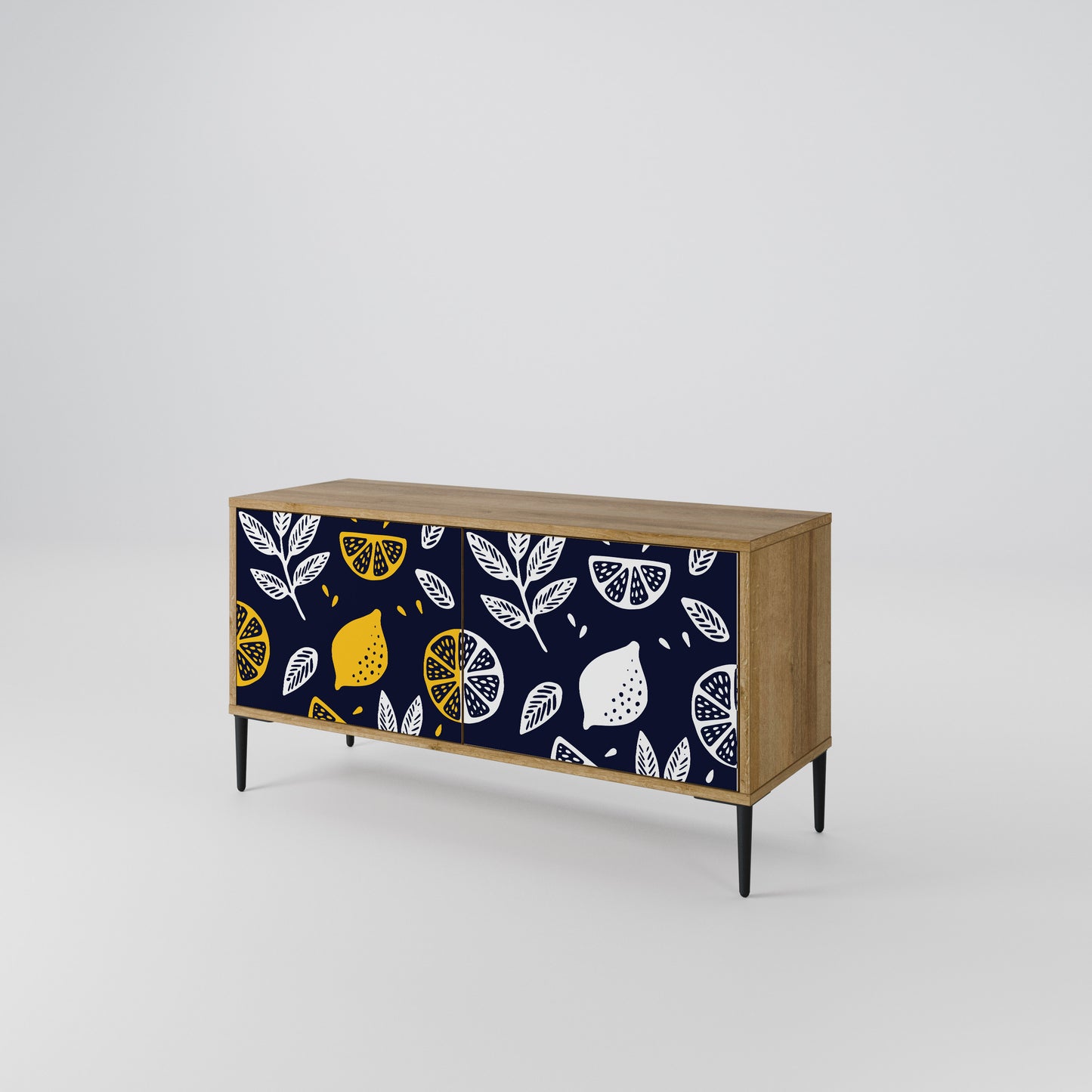 CITRUS BLACK AND WHITE Compact 2-Door TV Cabinet