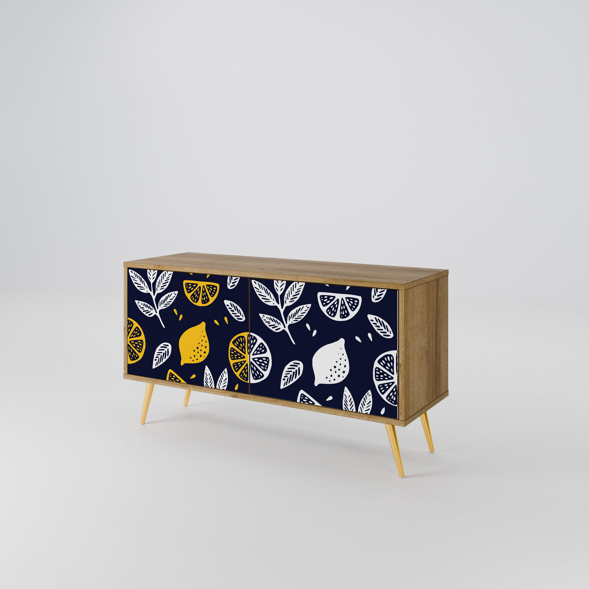 CITRUS BLACK AND WHITE Kompakt TV-bänk med 2 dörrar