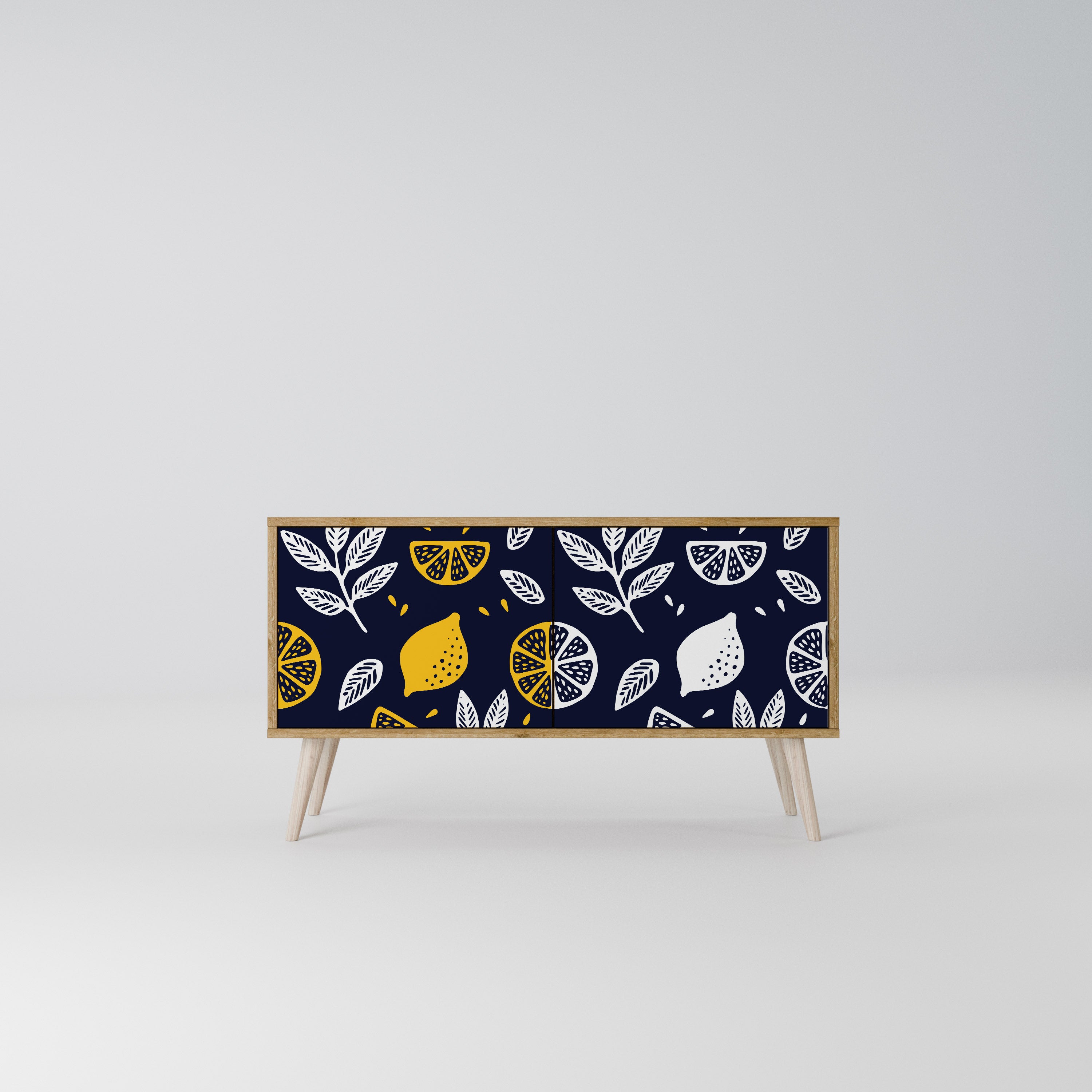 CITRUS BLACK AND WHITE Compact 2-Door TV Cabinet