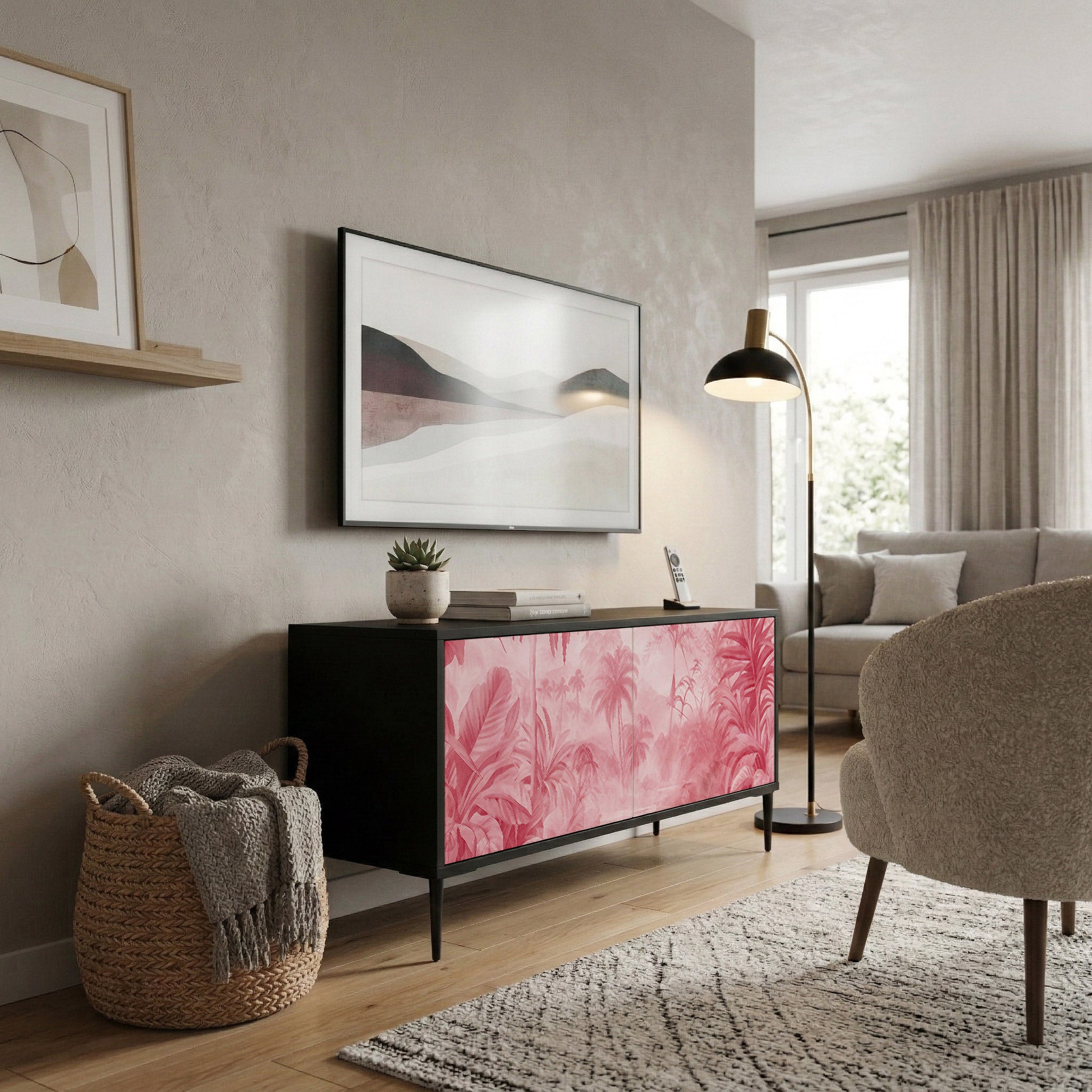 SWEET TROPICS Kompakt TV-bänk med 2 dörrar