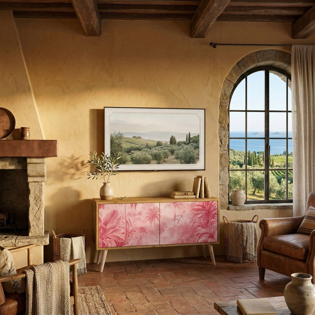 SWEET TROPICS Kompakt TV-bänk med 2 dörrar