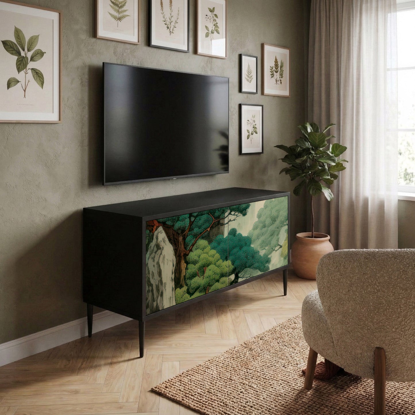 VERDURE ABYSS Kompakt TV-bänk med 2 dörrar