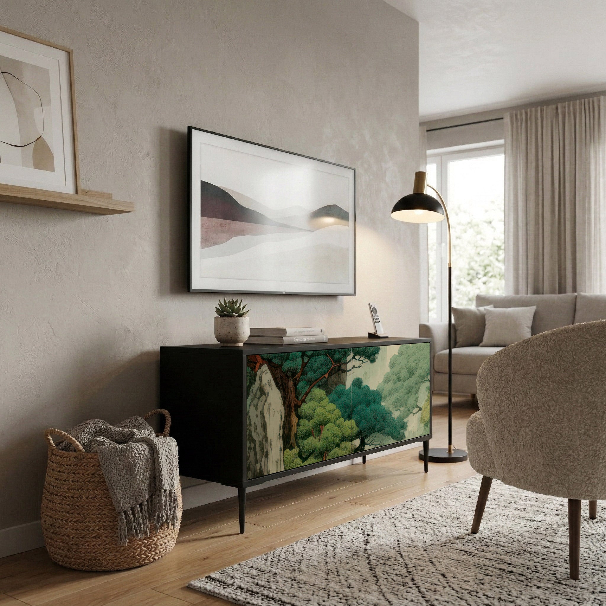 VERDURE ABYSS Kompakt TV-bänk med 2 dörrar