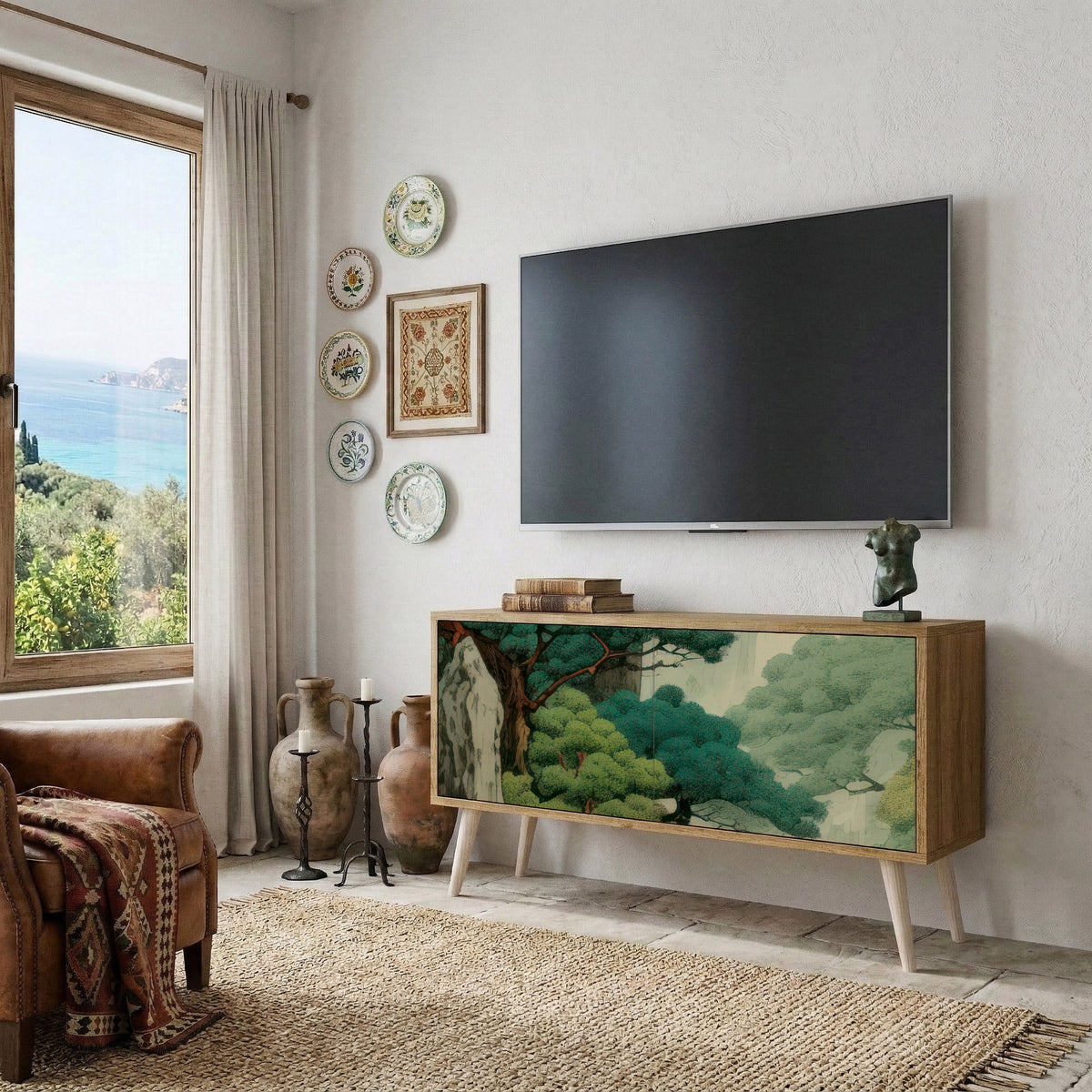VERDURE ABYSS Kompakt TV-bänk med 2 dörrar