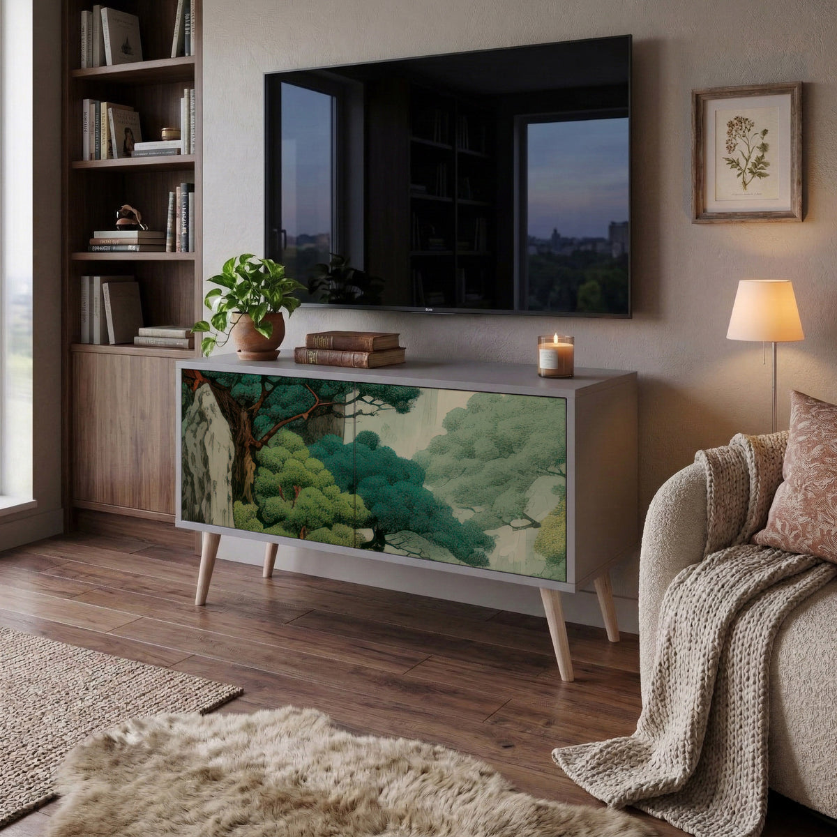 VERDURE ABYSS Kompakt TV-bänk med 2 dörrar