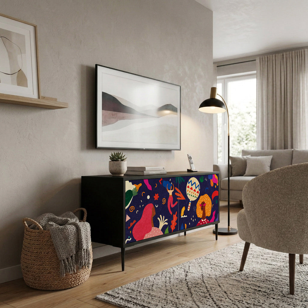 FESTIVE PLEASURES Kompakt TV-bänk med 2 dörrar