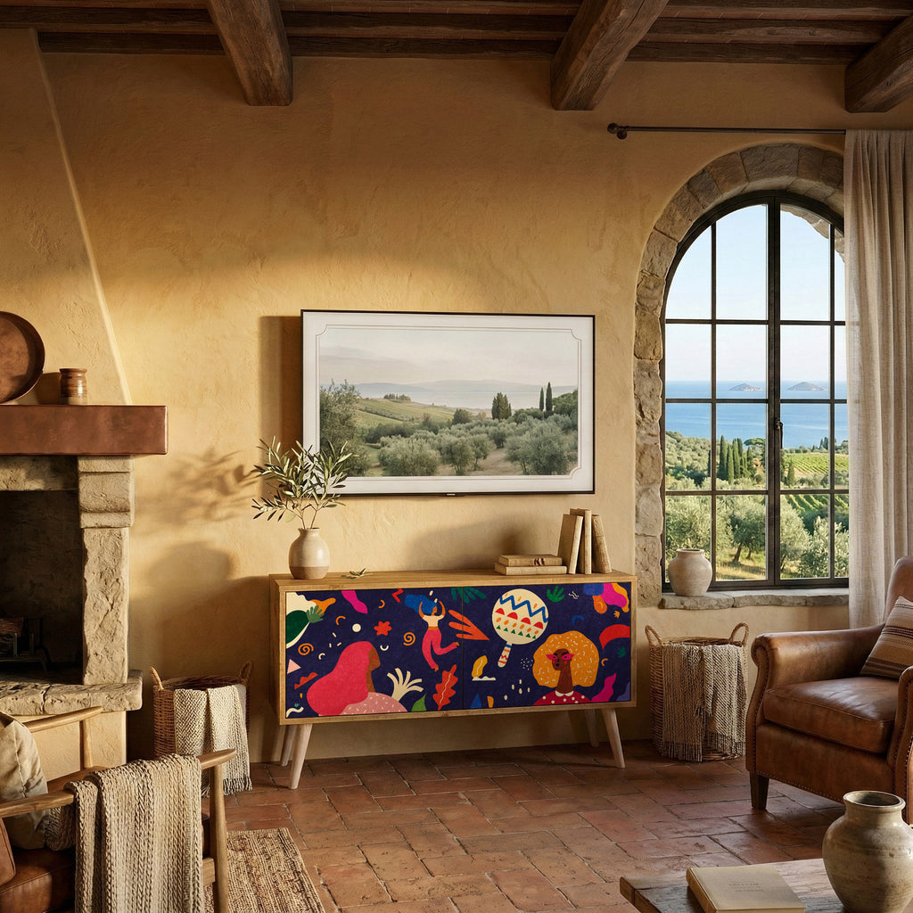 FESTIVE PLEASURES Kompakt TV-bänk med 2 dörrar