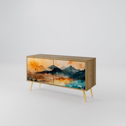 OMINOUS MOUNTAINS Kompakt TV-bänk med 2 dörrar
