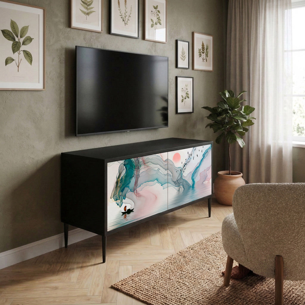 VELVET CROSSING Kompakt TV-bänk med 2 dörrar