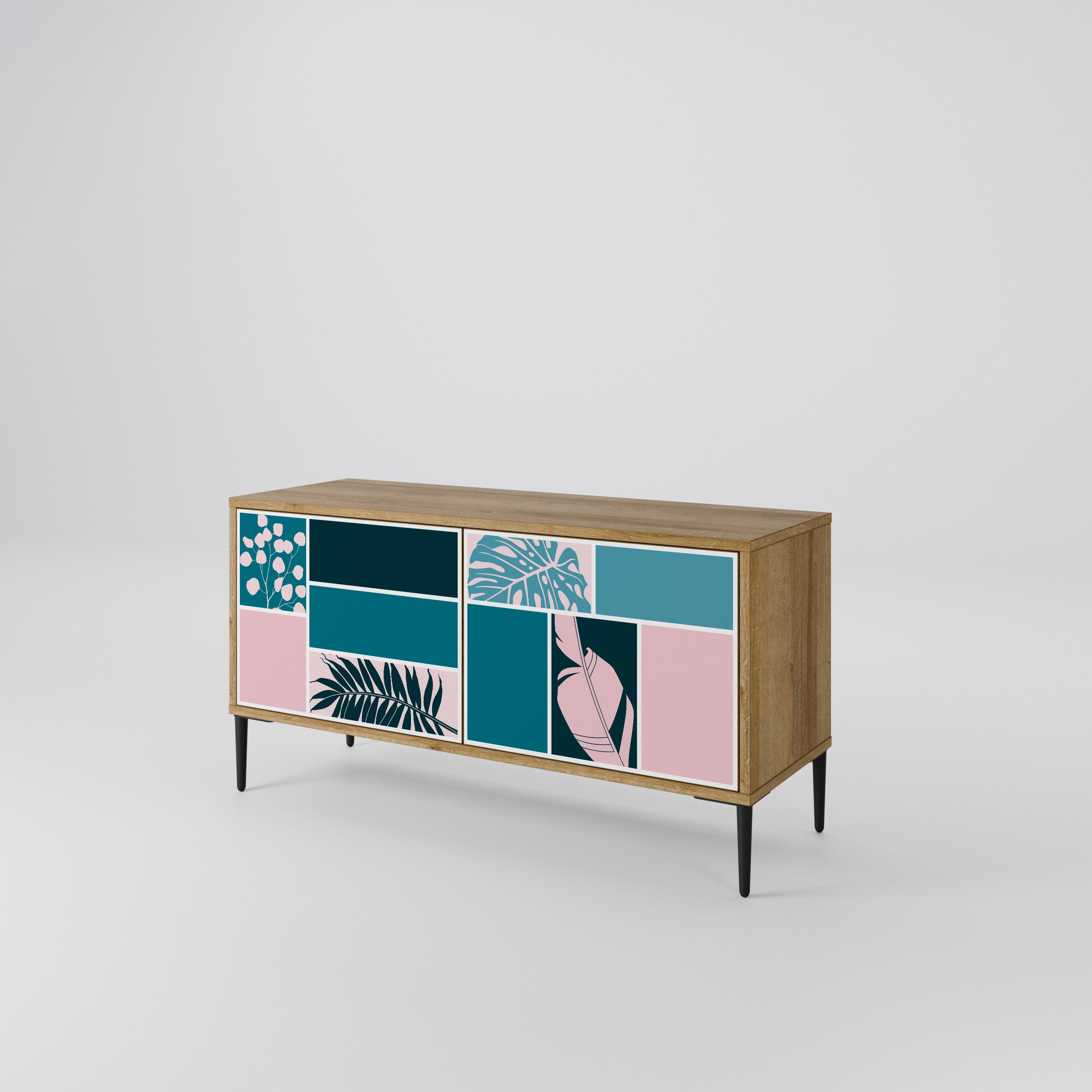 COMBINATION OF SHAPES Compact 2-Door TV Cabinet