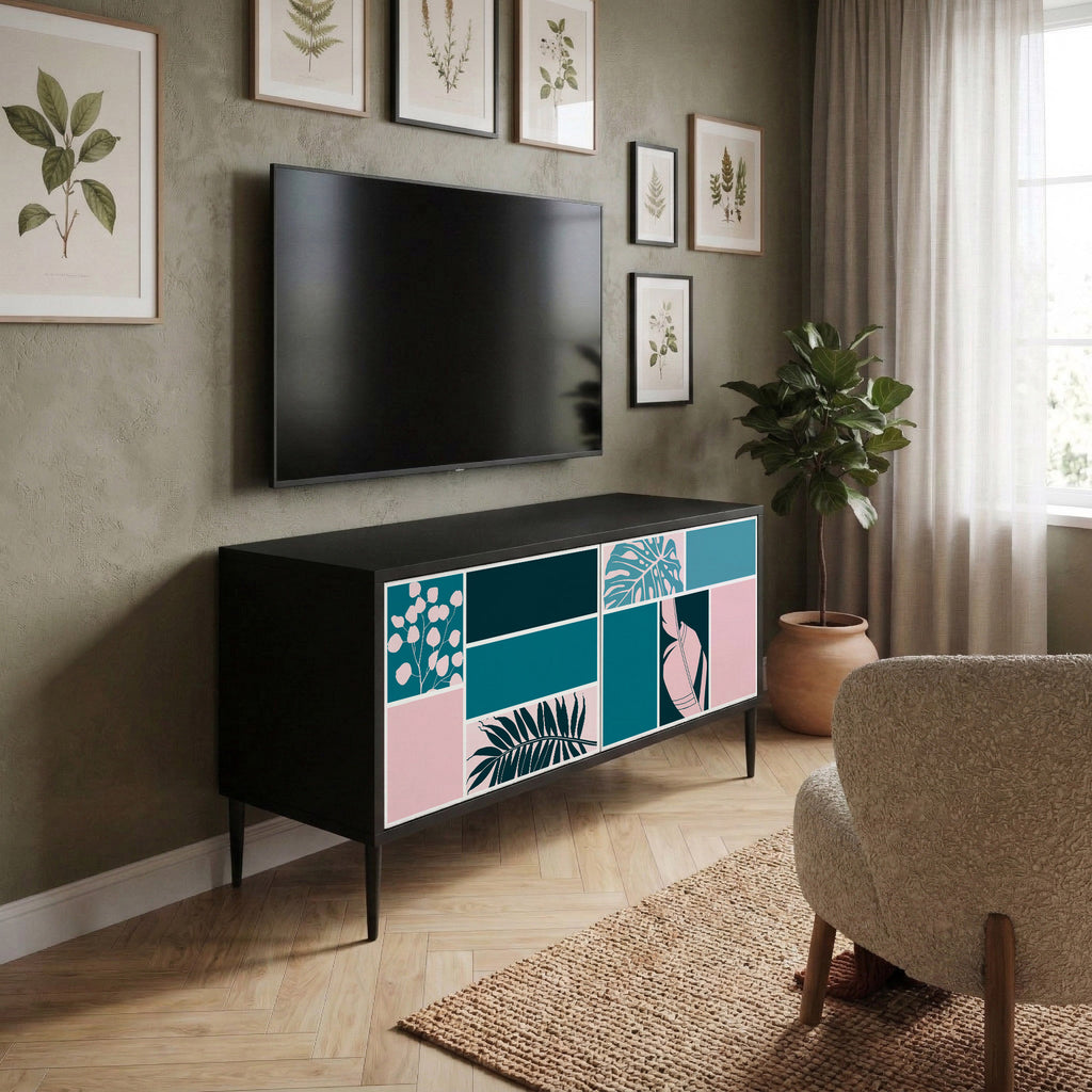 COMBINATION OF SHAPES Compact 2-Door TV Cabinet