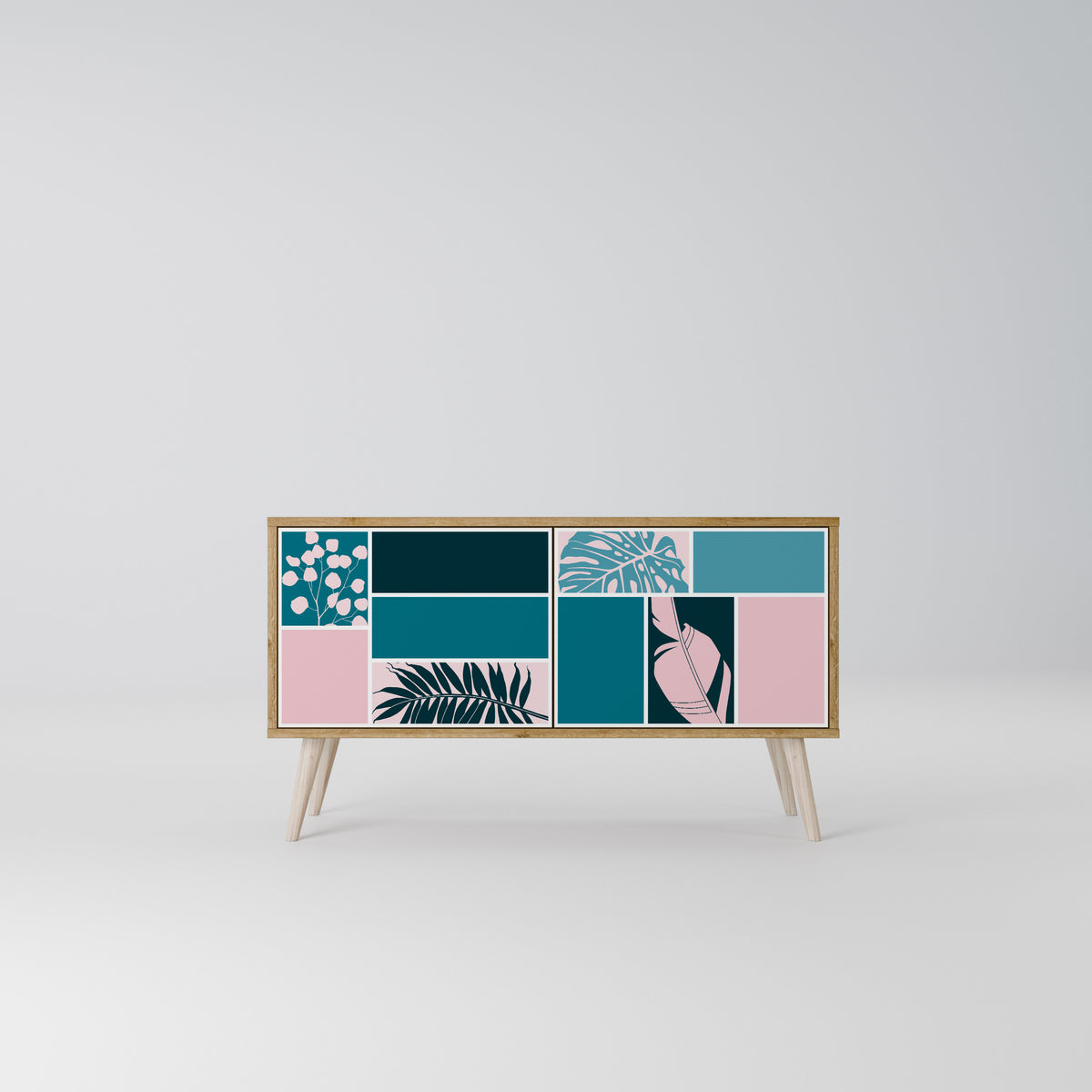 COMBINATION OF SHAPES Kompakt TV-bänk med 2 dörrar