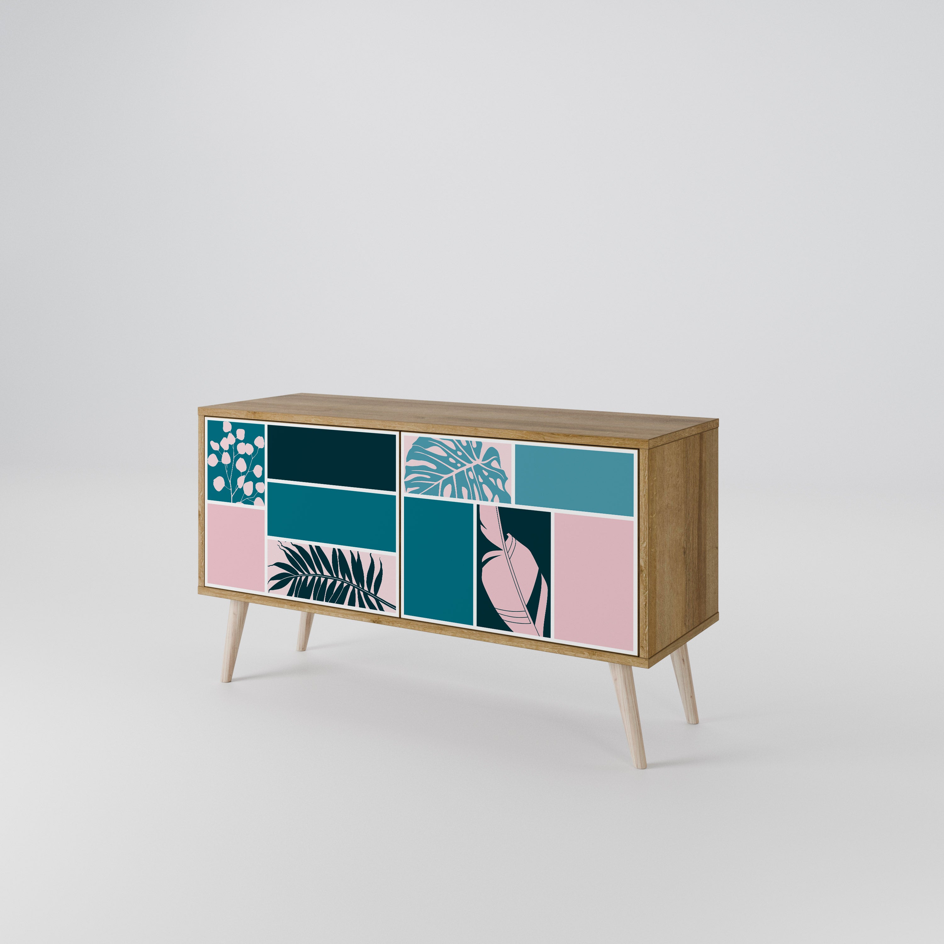 COMBINATION OF SHAPES Compact 2-Door TV Cabinet