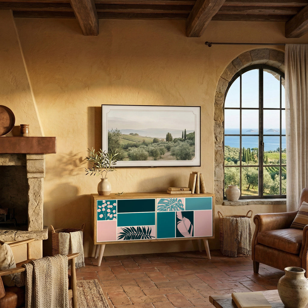 COMBINATION OF SHAPES Compact 2-Door TV Cabinet