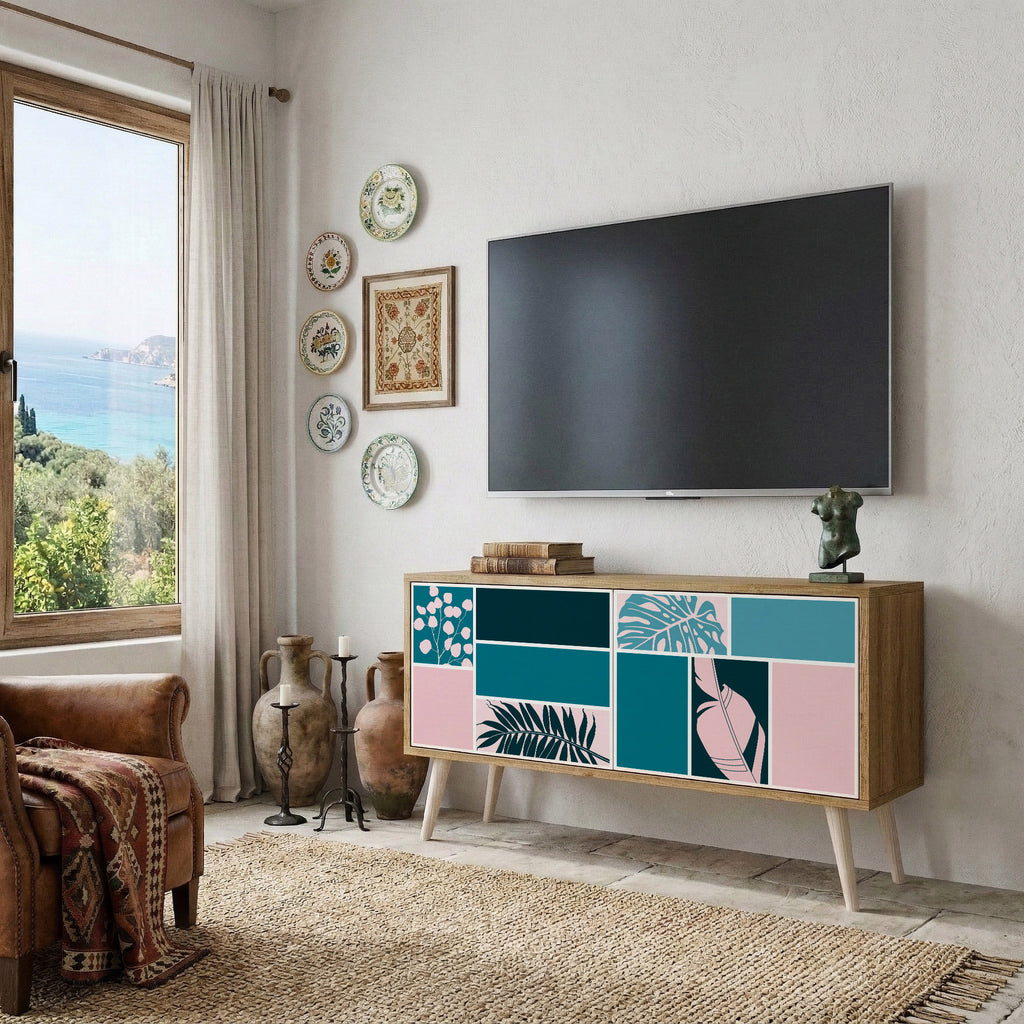COMBINATION OF SHAPES Compact 2-Door TV Cabinet