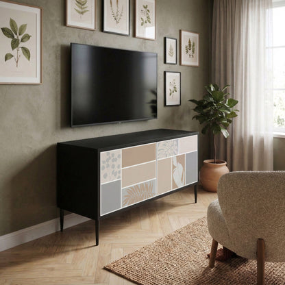 TROPICAL SHAPES Kompakt TV-bänk med 2 dörrar