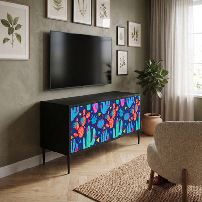 CACTUS VIBES Kompakt TV-bänk med 2 dörrar