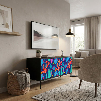 CACTUS VIBES Kompakt TV-bänk med 2 dörrar