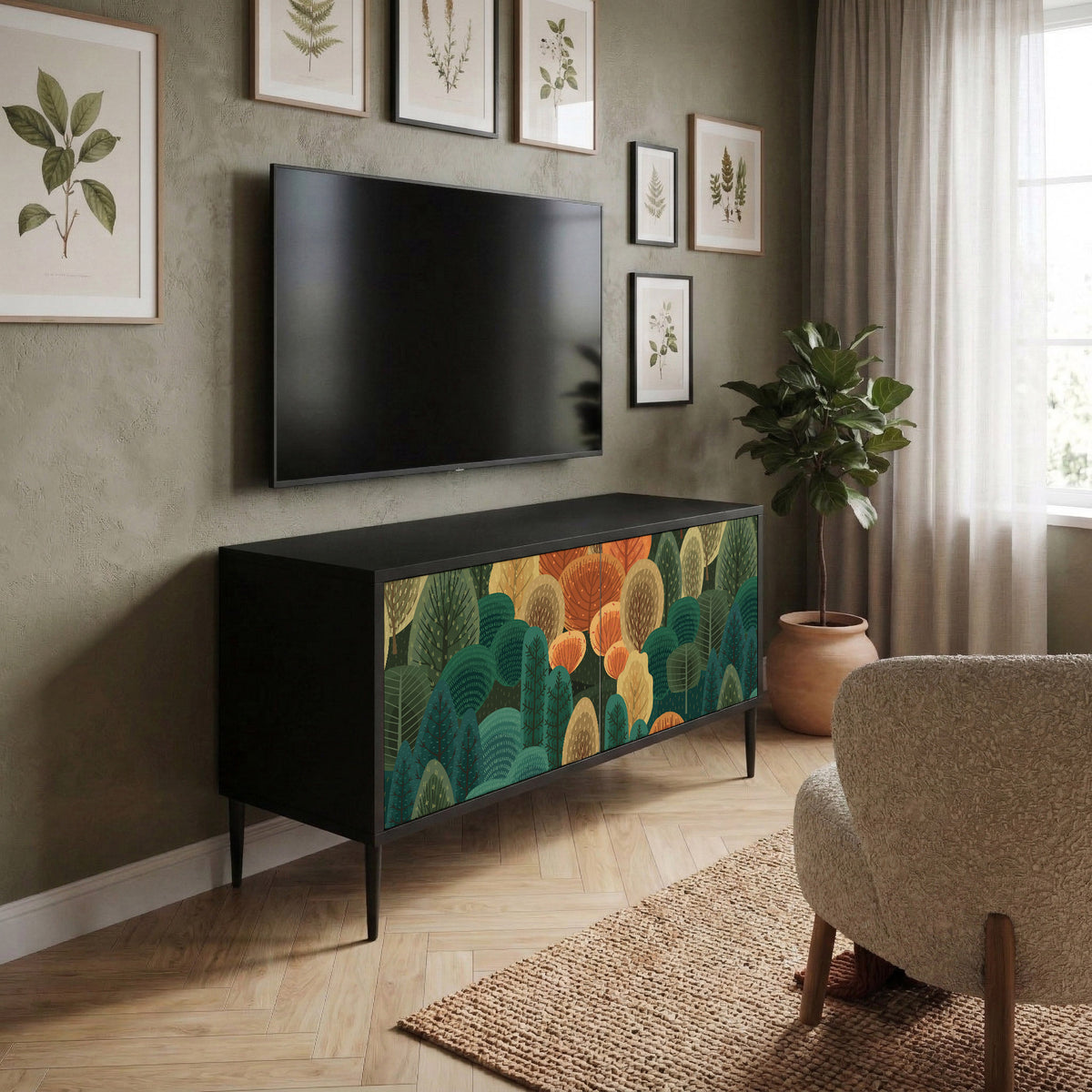 AUTUMN KALEIDOSCOPE Kompakt TV-bänk med 2 dörrar