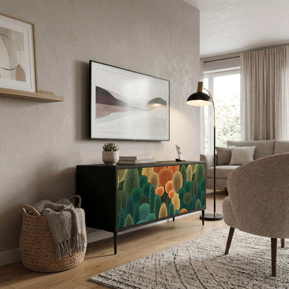 AUTUMN KALEIDOSCOPE Kompakt TV-bänk med 2 dörrar