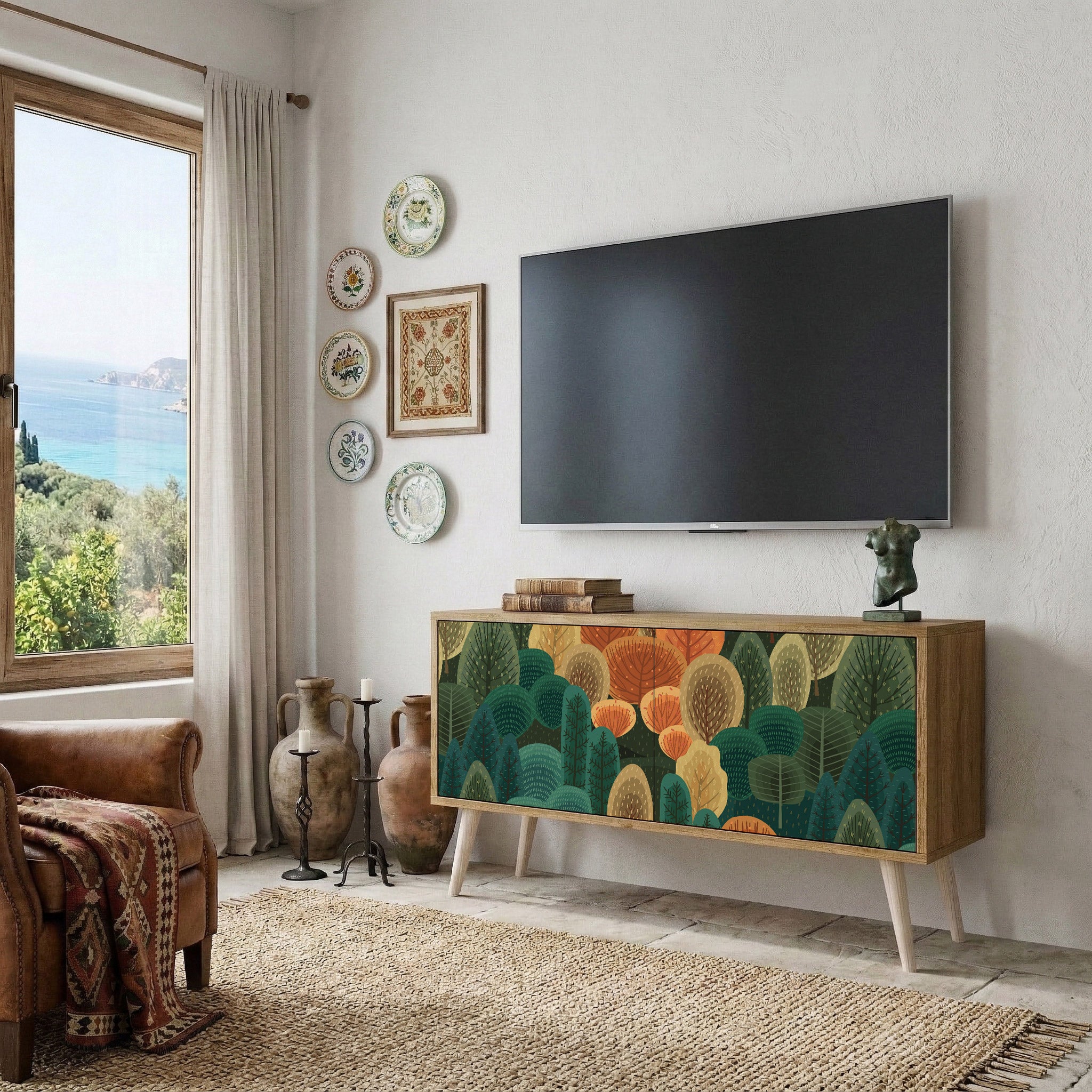 AUTUMN KALEIDOSCOPE Kompakt TV-bänk med 2 dörrar