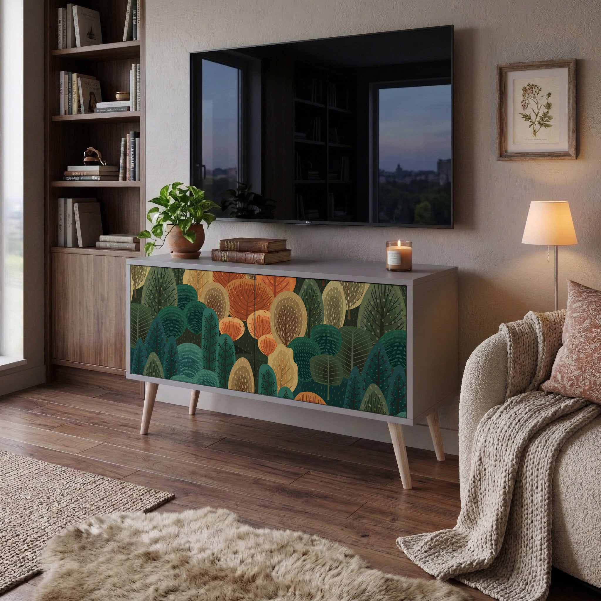AUTUMN KALEIDOSCOPE Kompakt TV-bänk med 2 dörrar