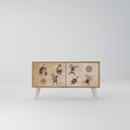 AFRICAN STYLE Compact 2-Door TV Cabinet