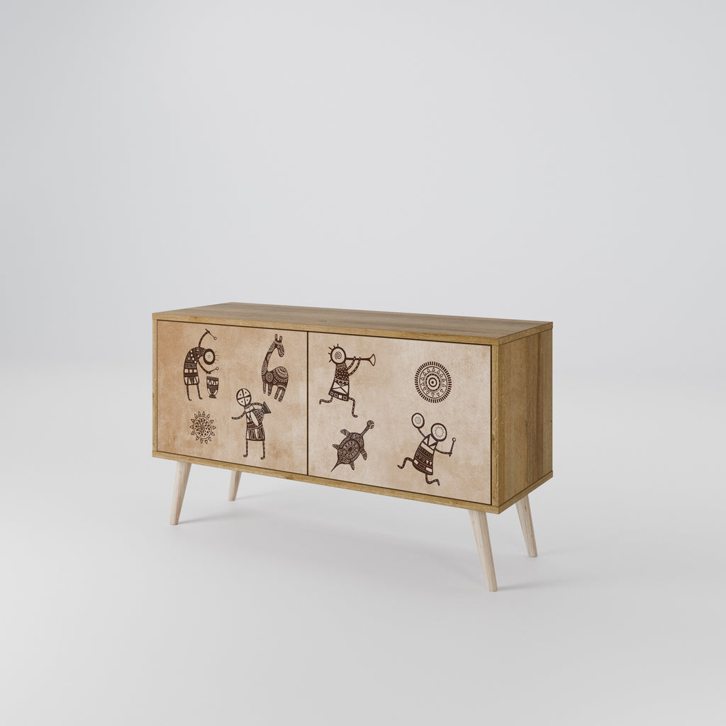 AFRICAN STYLE Kompakt TV-bänk med 2 dörrar