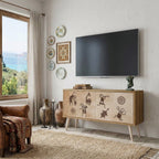 AFRICAN STYLE Compact 2-Door TV Cabinet