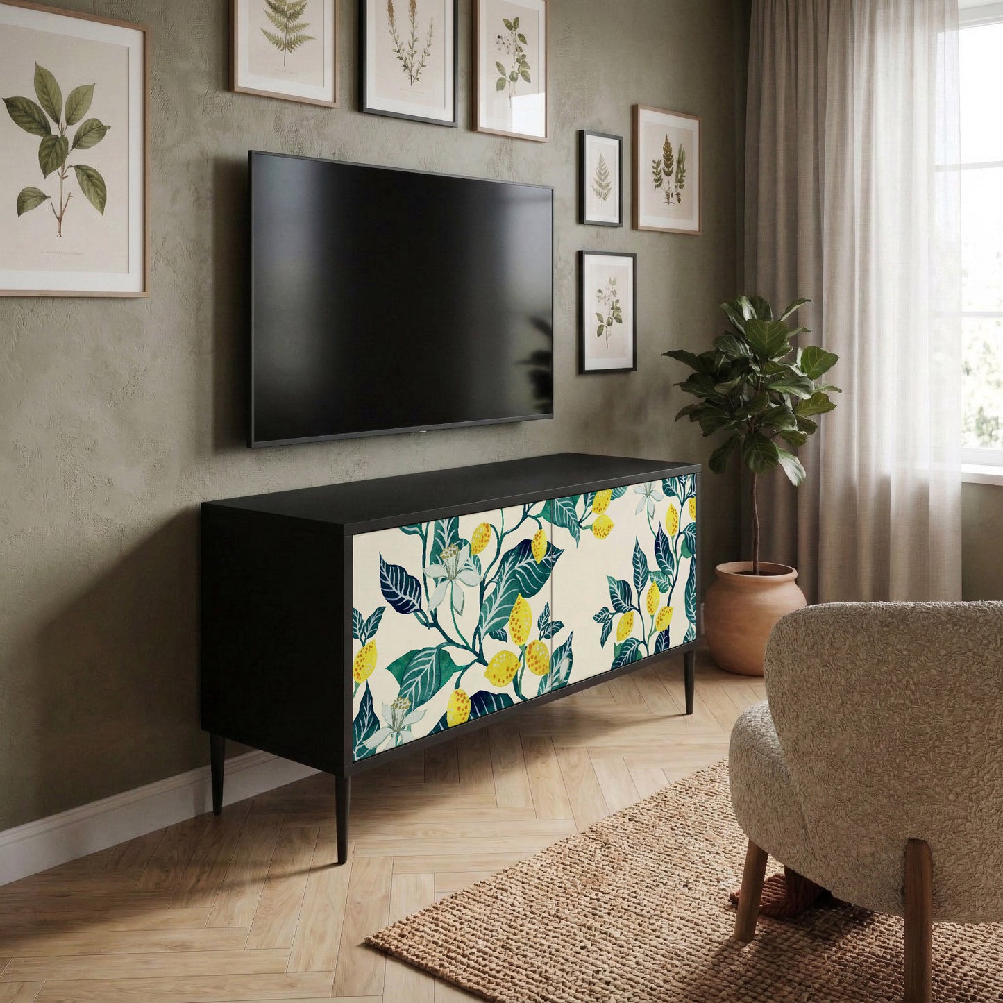 LEMON TREE Kompakt TV-bänk med 2 dörrar