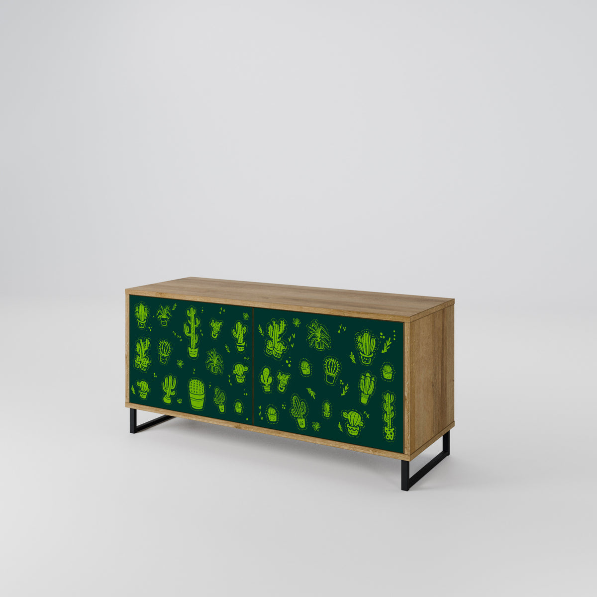 DESERT GREEN Kompakt TV-bänk med 2 dörrar