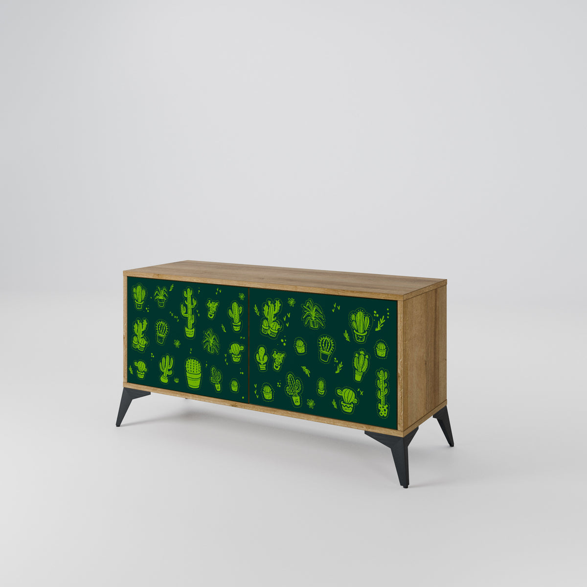DESERT GREEN Kompakt TV-bänk med 2 dörrar